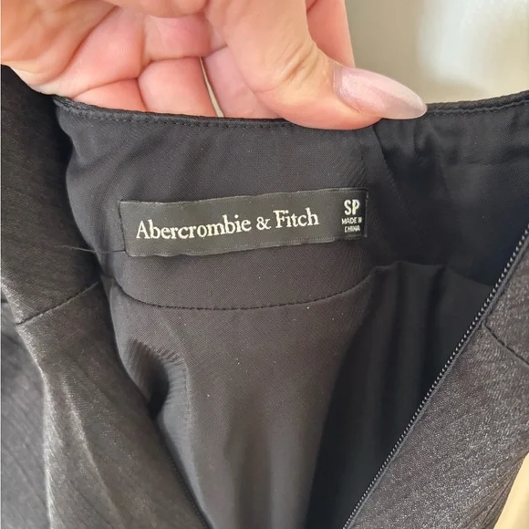 Abercrombie & Fitch Black High Neck Satin Maxi Dress - Picture 3 of 7